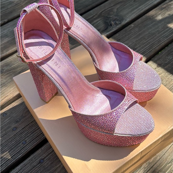 Pink Rhinestone Platform Heels - Picture 7 of 7